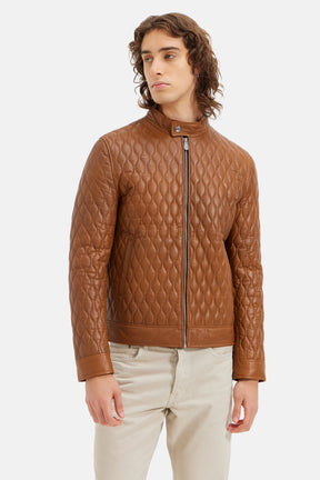 Mika 3.0 - Quilted Leather Jacket - Cognac
