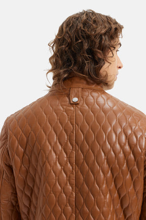 Mika 3.0 - Quilted Leather Jacket - Cognac