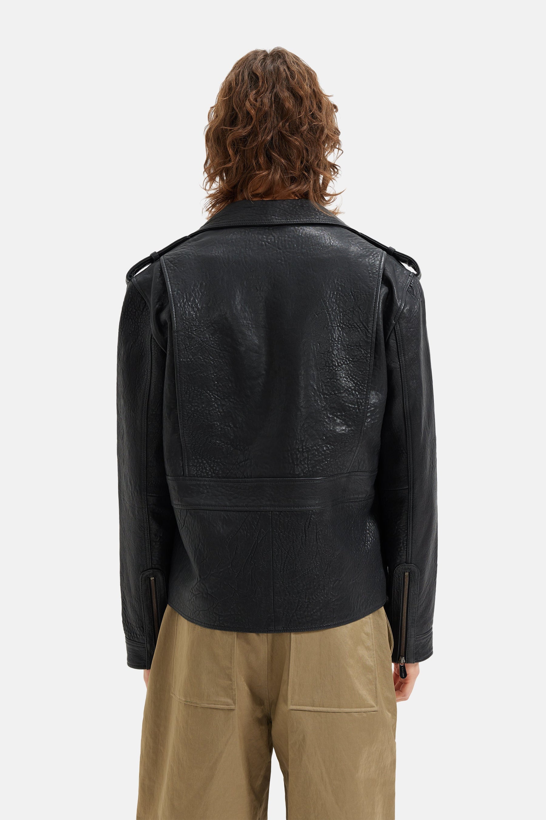 Klas - Leather Biker Jacket - Black